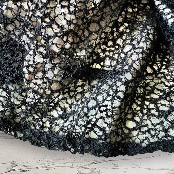 Alex Evenings All Over Lace A-Line Gown Dress Black Nude Size 14 - Picture 8 of 11